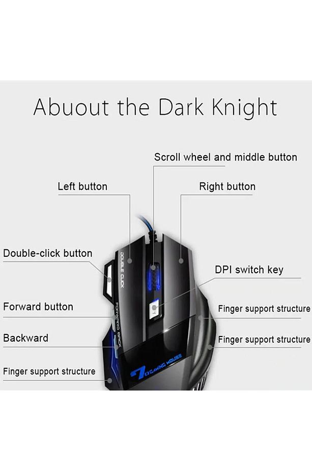 Oyuncu Rgb Işıklı Klavye Mause Işıklı Klavye 7 tuşlu Oyuncu Mouse - 3