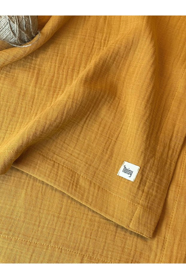 Muslin Blanket Mustard Yellow Organic 100% Cotton 2 Layer Muslin Baby Blanket & Coverlet 100 X 100 cm