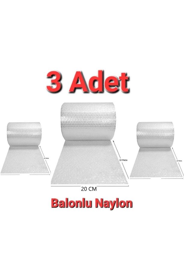 3 Adet Balonlu Ambalaj Naylonu Pat Pat Havalı Naylon Balonlu Naylon 20 Cm X 10 Metre Pıtpıt Patpat - 1
