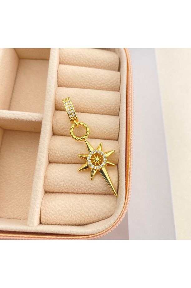 Ajda Charm Ajda Bilezik Charmı Zirkon Taşlı Kutup Yıldızı Dümen Gold - 6
