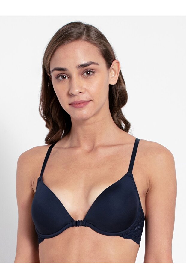 Low Neckline Front Open Bra 1815-01 Blue