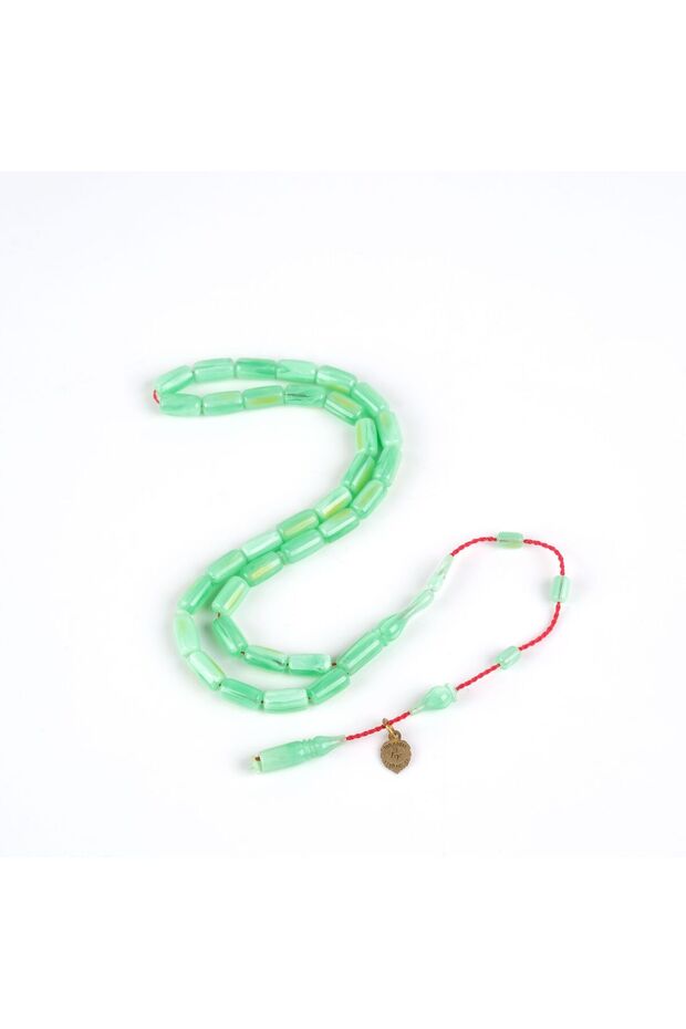 Kadim Katalin Old American Istaka Capsule Cut 4.5X9Mm Prayer Beads - Green