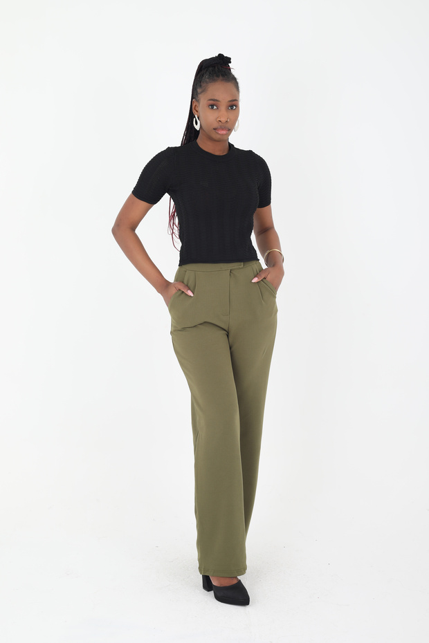 Short Sleeve Openwork Blouse - 2
