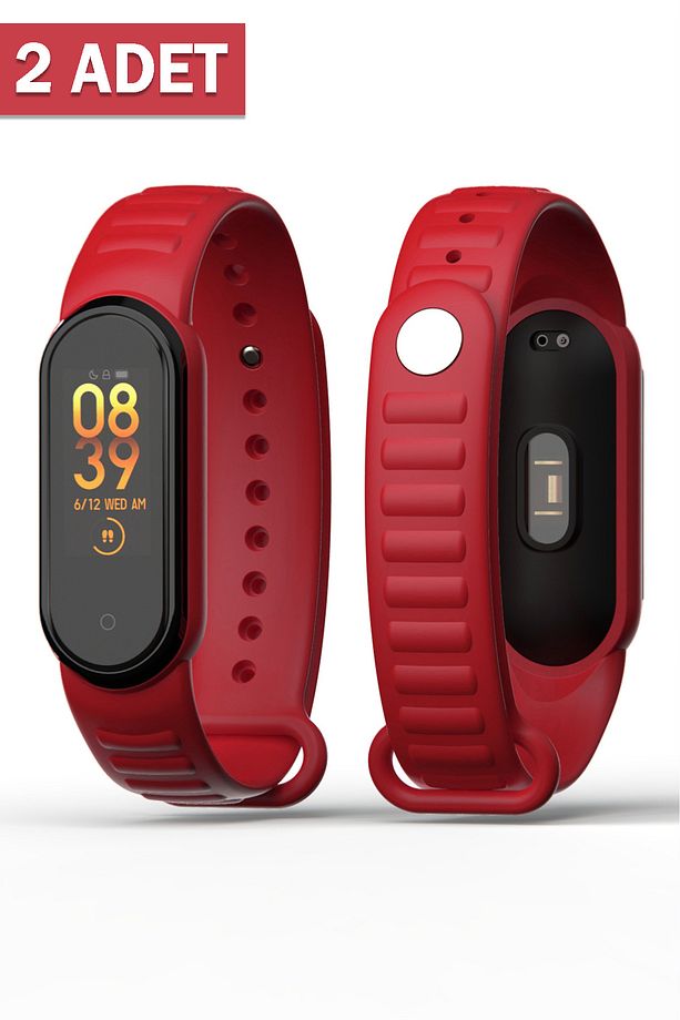 Xiaomi Mi Band 5/6 Uyumlu Loop Desenli Silikon Kordon 2 Adet - 1