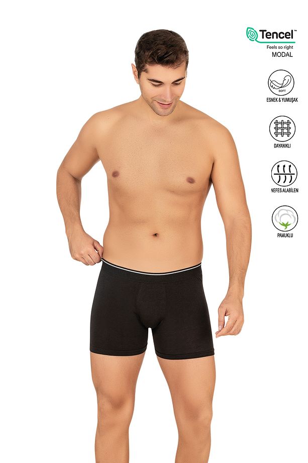 Özkan 11256 Erkek Premium Kumaş Modal Pamuklu Esnek Yumuşak Boxer Şort - 1