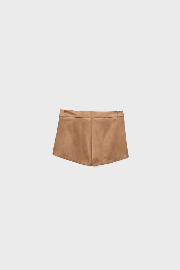 Suni süet mini şort - 6