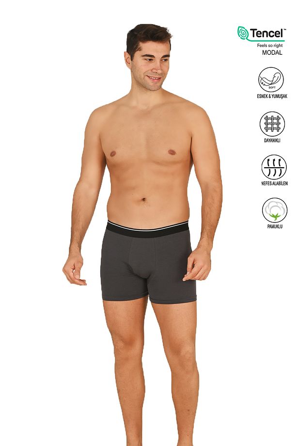 Özkan 11256 Erkek Premium Kumaş Modal Pamuklu Esnek Yumuşak Boxer Şort - 1