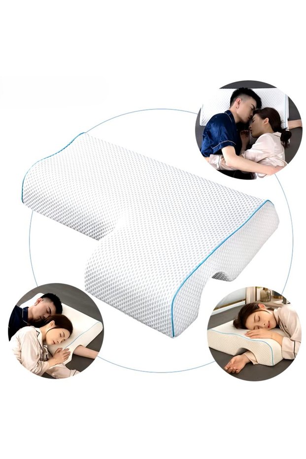 100% Visco Comfort Sleeping Pillow with Neck and Lumbar Support Double Pillow