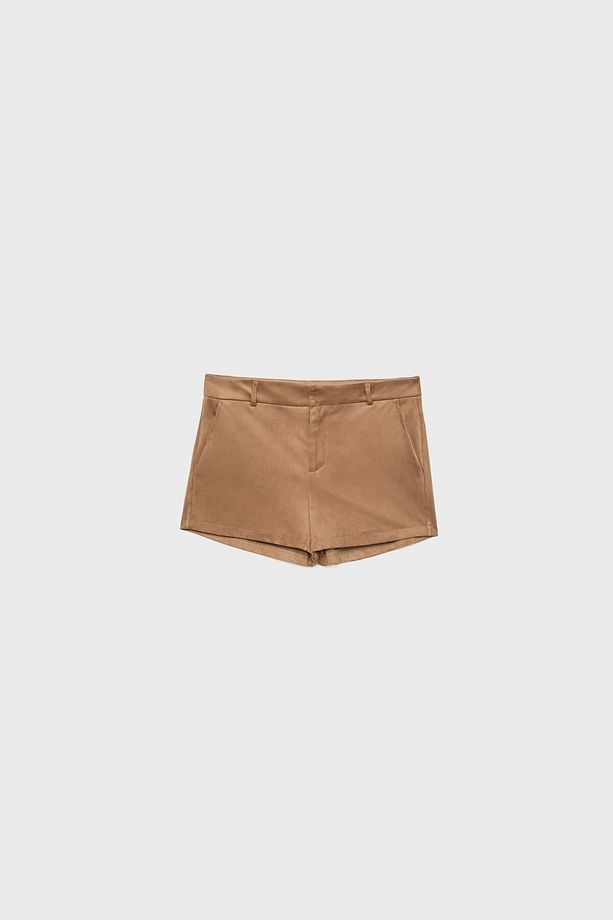 Suni süet mini şort - 5