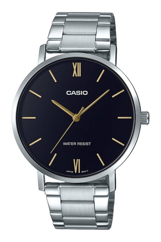 Silver Color Men's Wristwatch with Black Cord