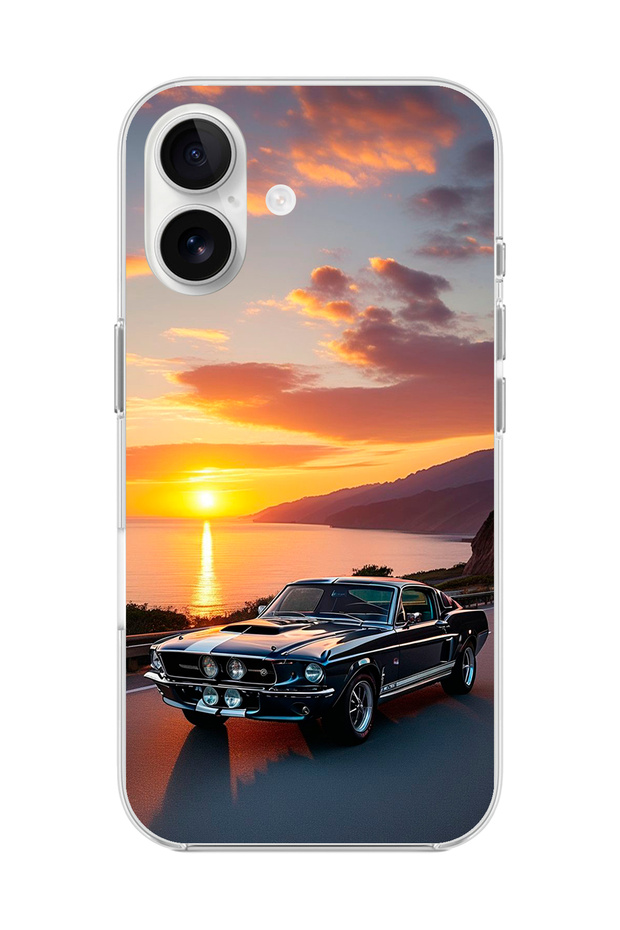 iPhone 16 Compatible Transparent Case with Car Design 2
