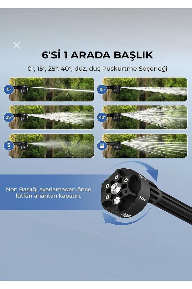 9850Rp ŞARJLI KÖPÜKLÜ OTO ARABA BAHÇE YIKAMA SULAMA TABANCASI YÜKSEK BASINÇLI ÇİFT AKÜLÜ - 2