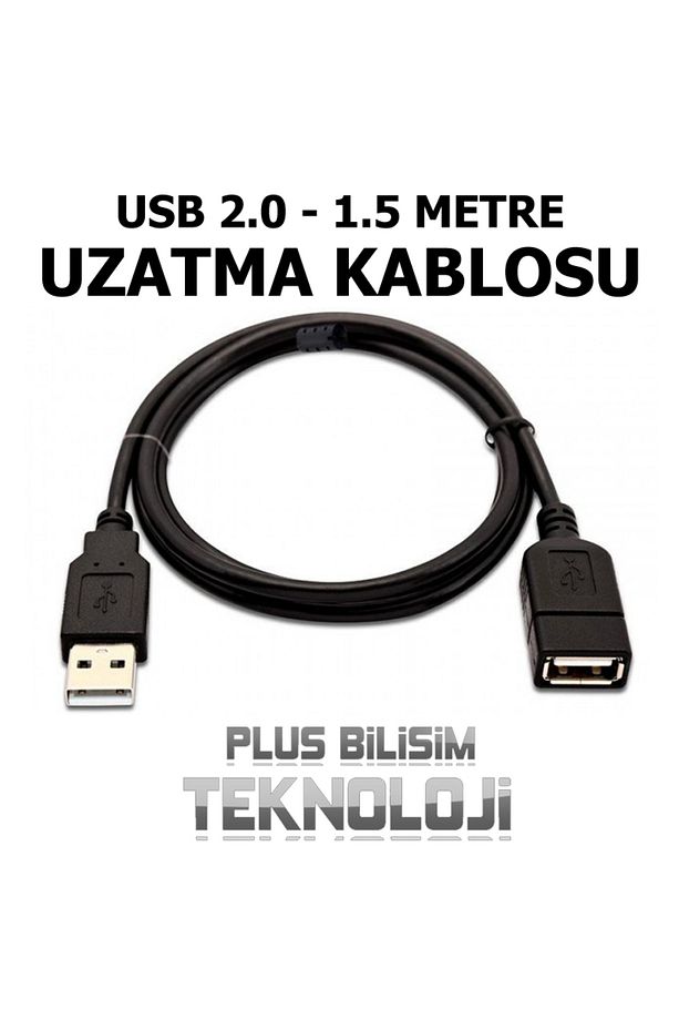 OEM Usb 2.0 Uzatma Kablosu 1.5 Metre Erkek - Dişi Yüksek Hız Plus Bilişim - 4