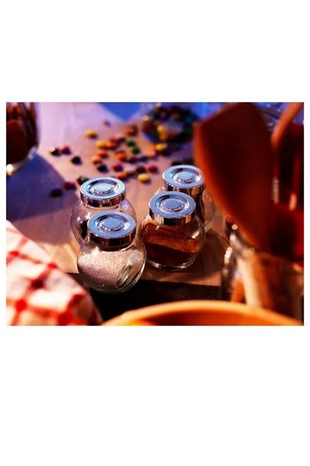 Premium Ürün Dayanıklı Şık Tasarım Doldurma Kolaylığı 15 Cl 4 Adet Cam Baharat Kavanozu RAJTAN - 5
