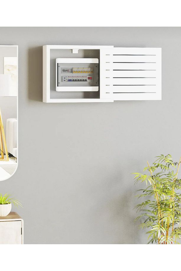 Dekoratif Modem ve Sigorta Saklama Kutusu Kablo Wifi Gizleme 40x35 - 4