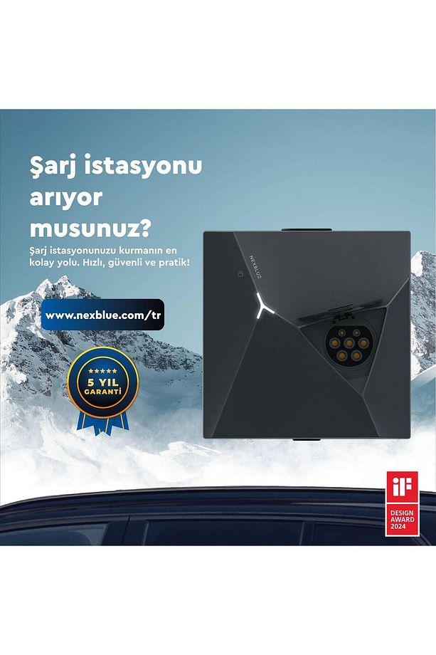 Duvar Tipi 22kw Duvar Tipi Şarj İstasyonu NexBlue Zen (Akım Sensörü) - 6