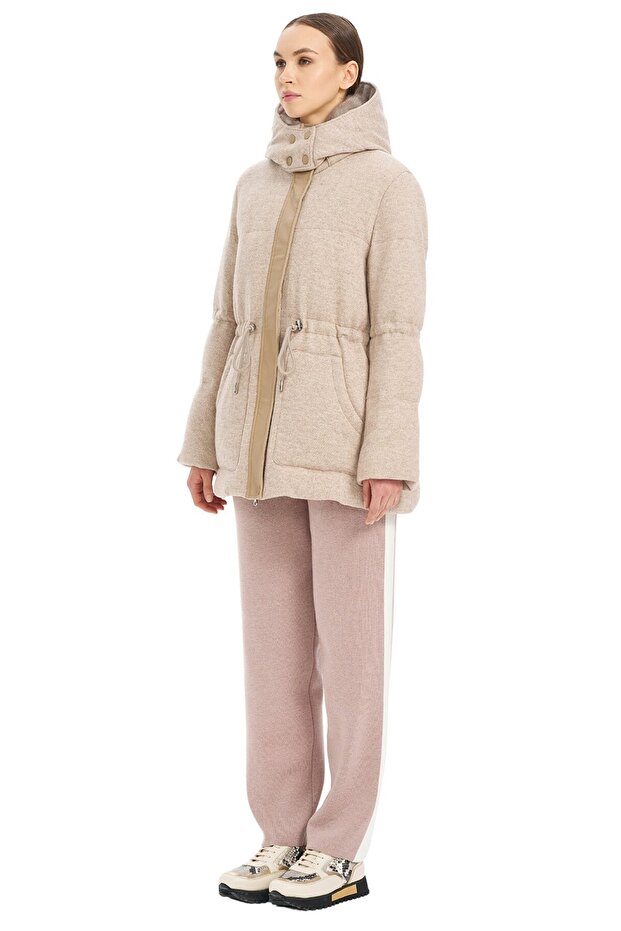 Kapüşonlu Bel Lastikli Mont - 2