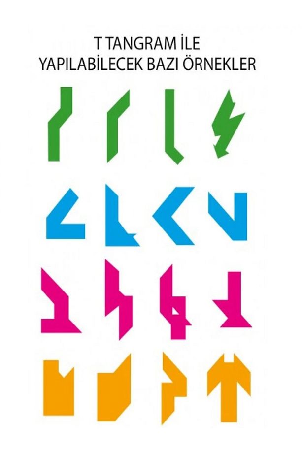 T Tangram 4 Parça 100 şekil oluşturma akıl zeka mantık ve strateji oyunu - 3
