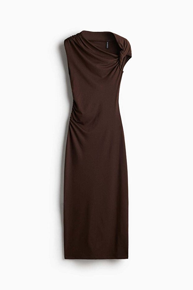Twist-detail one-shoulder dress