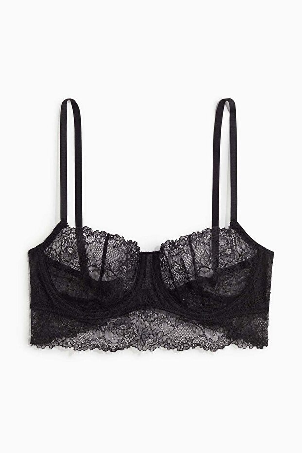Lace balconette bra