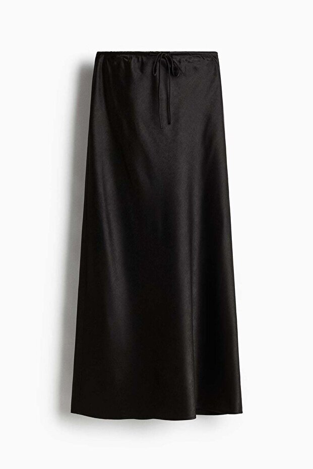Satin drawstring skirt