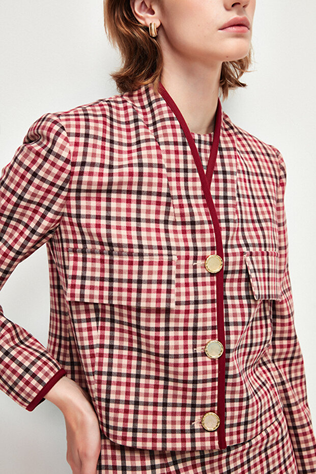 Plaid Patterned Padded Jacket - 2