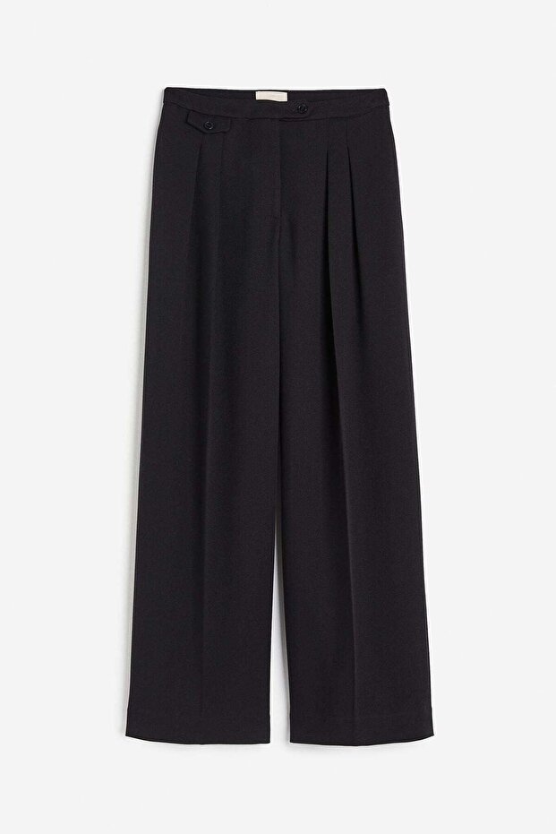 Wide wool-blend trousers
