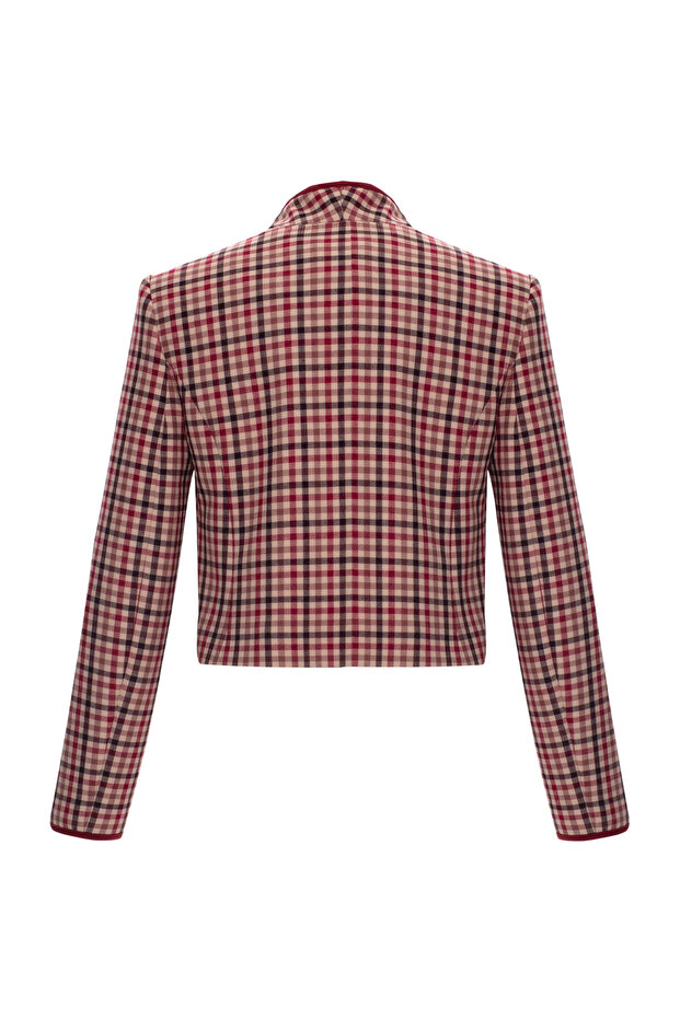 Plaid Patterned Padded Jacket - 8