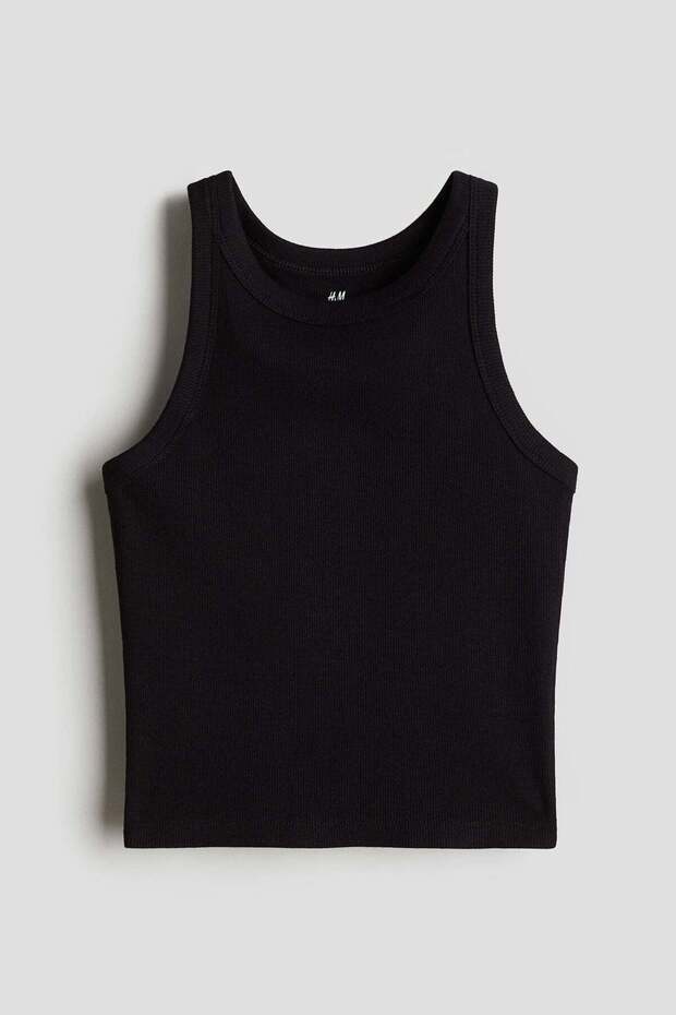 Ribbed cotton vest top