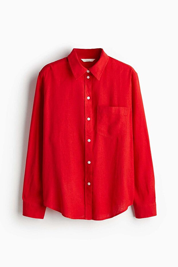 Linen-blend shirt