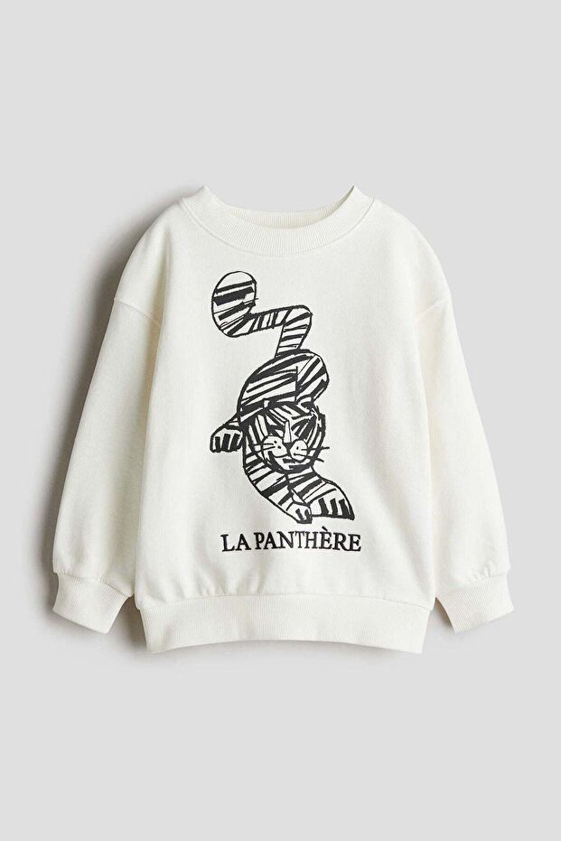 Printed crew-neck sweatshirt