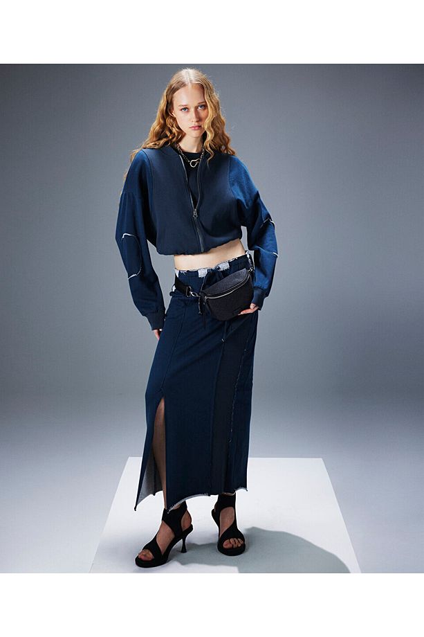 COLORBLOCK MİDİ ETEK - 1