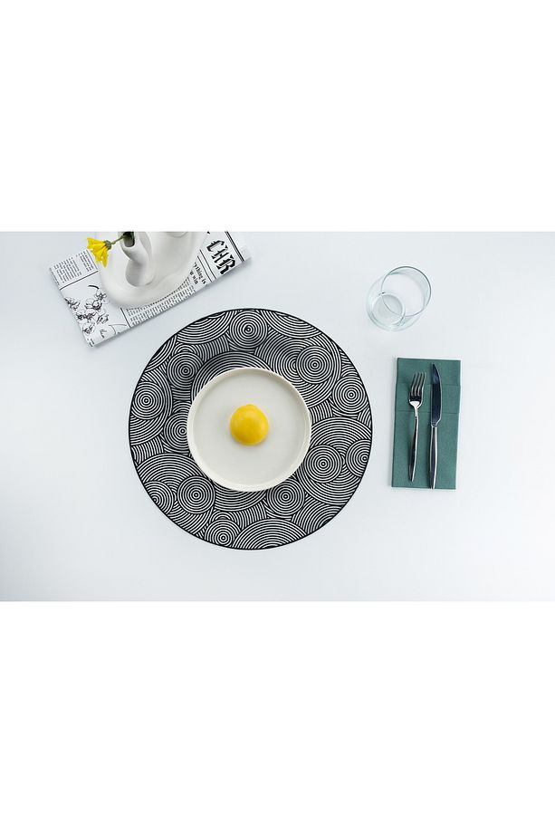 4'lü Yuvarlak Desenli Supla Amerikan Servis 38 CM (4 ADET) Runner Ev Sofra Yemek Dekorasyon - 3
