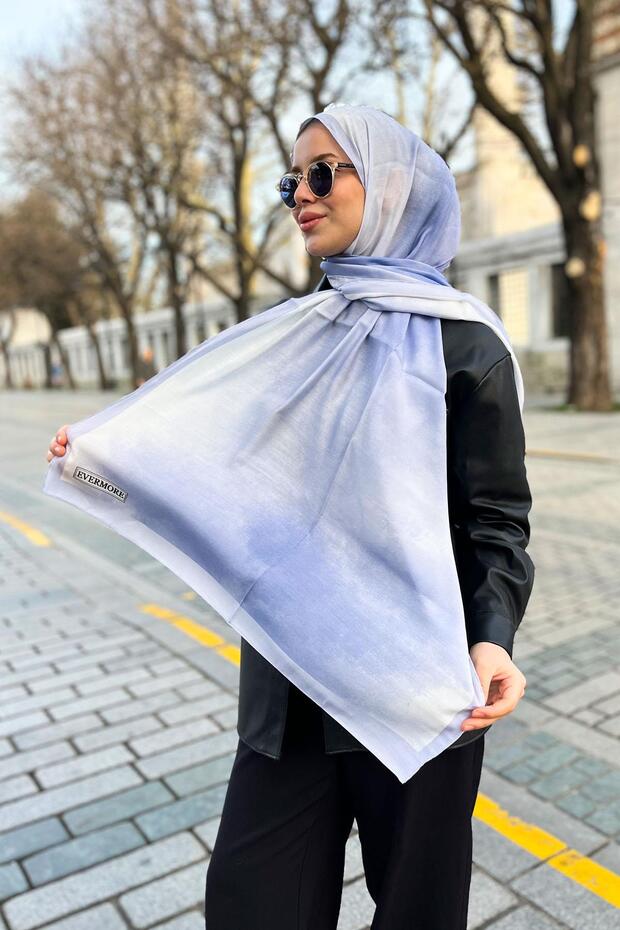 شال أناقة - نمط سحابة - EM016-16 - أزرق - 1