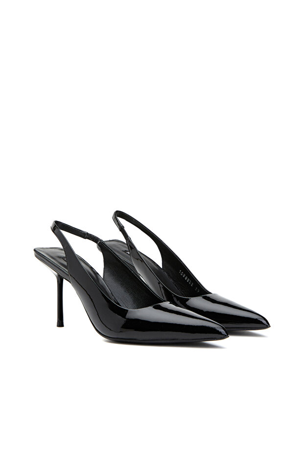 Siyah Deri Stiletto - 2