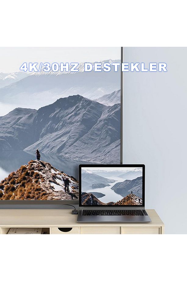 Type-C Hdmi Usb 3.0 Pd Şarj Giriş Mini Taşınabilir Çevirici Adaptör BX3H - 5
