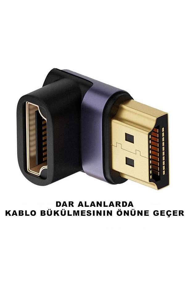 HDMI to HDMI 90 Derece Çevirici 8K 2.1 UHD Dönüştürücü Adaptör - 2