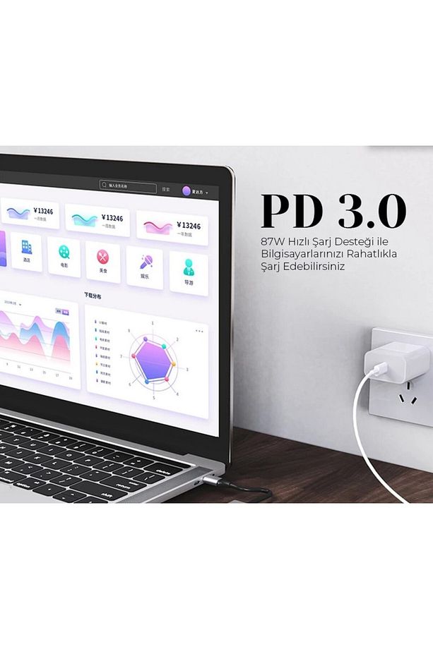 8in1 Type-c 4k Hdmi Rj45 Micro Sd Tf 2xusb3.0 2xtype-c Hub Çevirici - 2