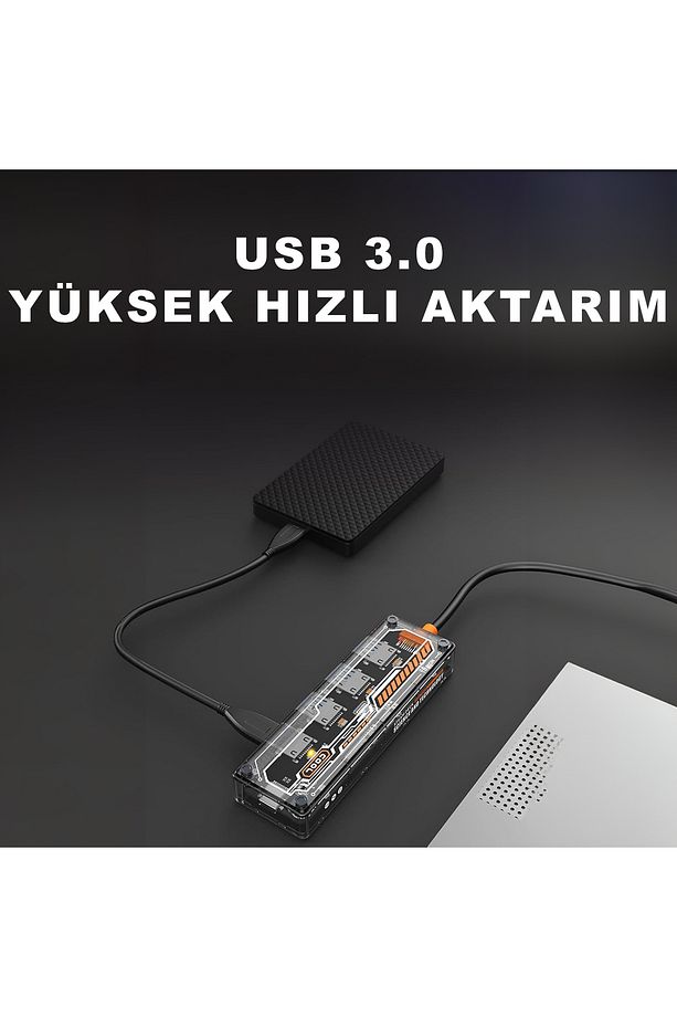 Type-c 4 X Usb 3.0 Hub Pd Şarj Girişli Hub Çevirici Adaptör Sw4u - 6