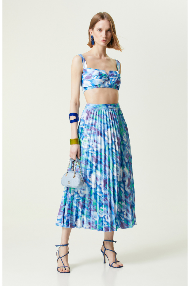 Mavi Desenli Mid Boy Etek - 1