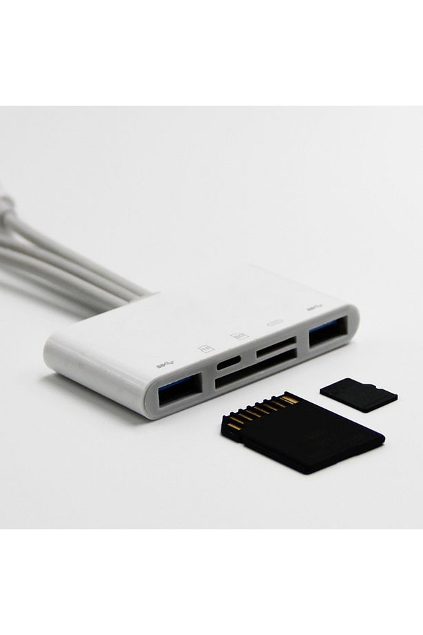 5in1 Allround Iphone Type-c Usb 2xusb Sd Tf Kart Şarj Adaptörü - 5