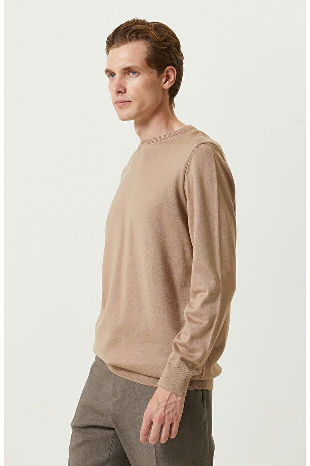 Bej Bisiklet Yaka Kazak - 3