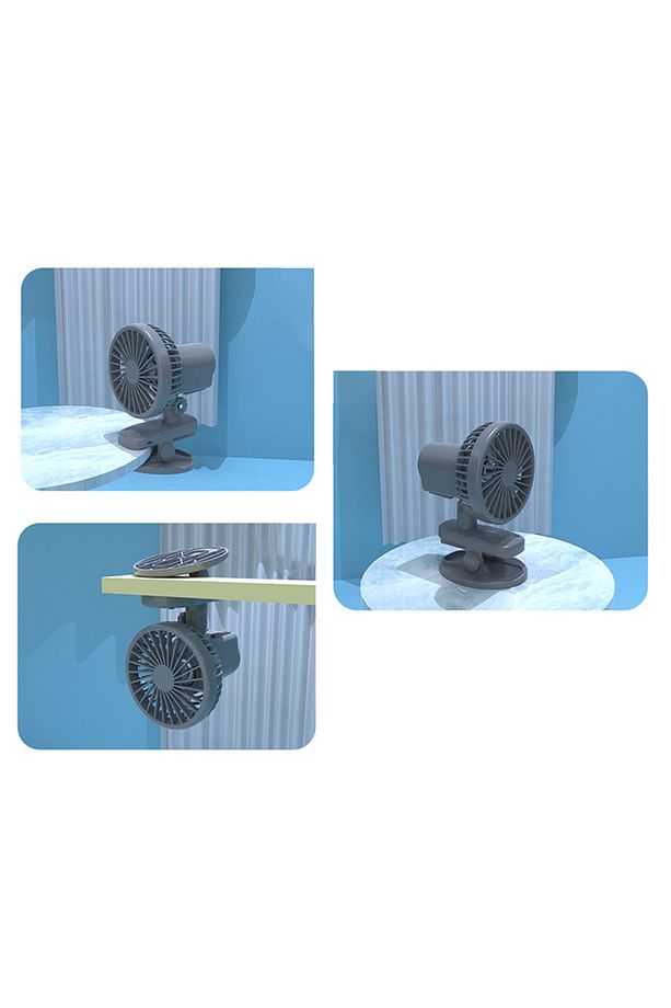 3 Kademe Şarjlı Mandallı 120° Taşınabilir Fan Vantilatör F02 - 2