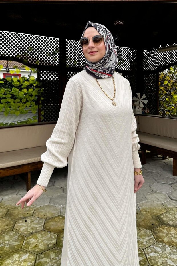 Yağmur Triko Elbise Taş - 2