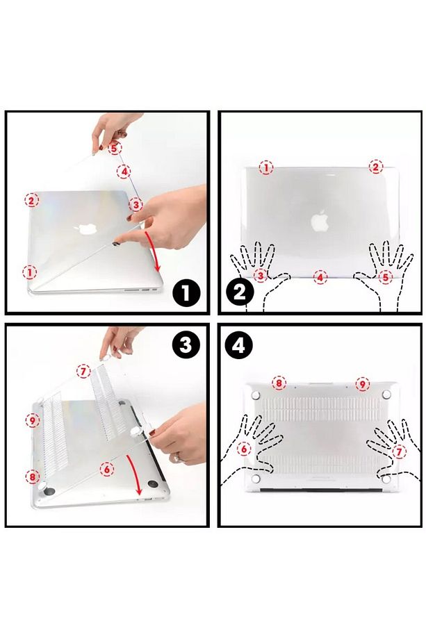 Macbook Air M2 M3 M4 13.6 A2681 A3113 A3240 Uyumlu Kılıf Kristal Şeffaf Kapak Kılıf Koruma - 3