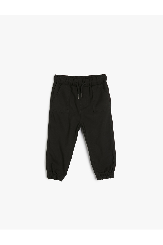 Jogger Trousers Pocket Detailed Tie Waist