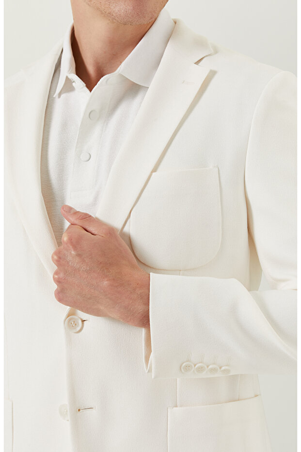 Ekru Örme Takım Elbise - 5