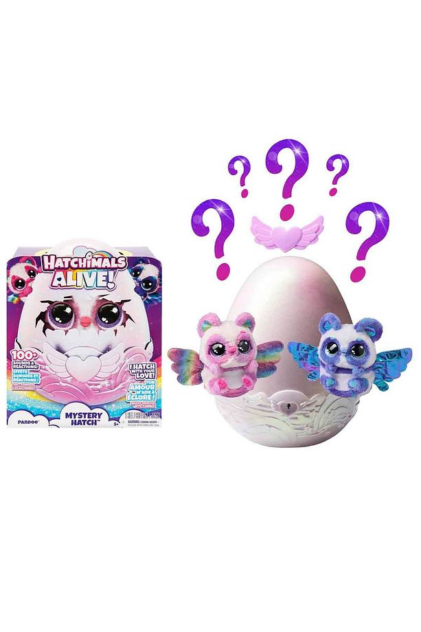Sesli ve Işıklı Hatchimals Alive Mystery Hatch Pandoo İnteraktif Peluş Sürpriz Yumurta - 1