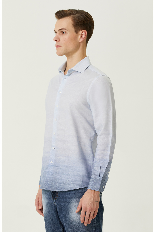 Mavi Degrade Gömlek - 4