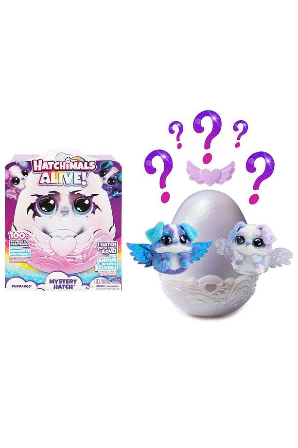 Sesli ve Işıklı Hatchimals Alive Mystery Hatch Puppadee İnteraktif Peluş Sürpriz Yumurta - 1